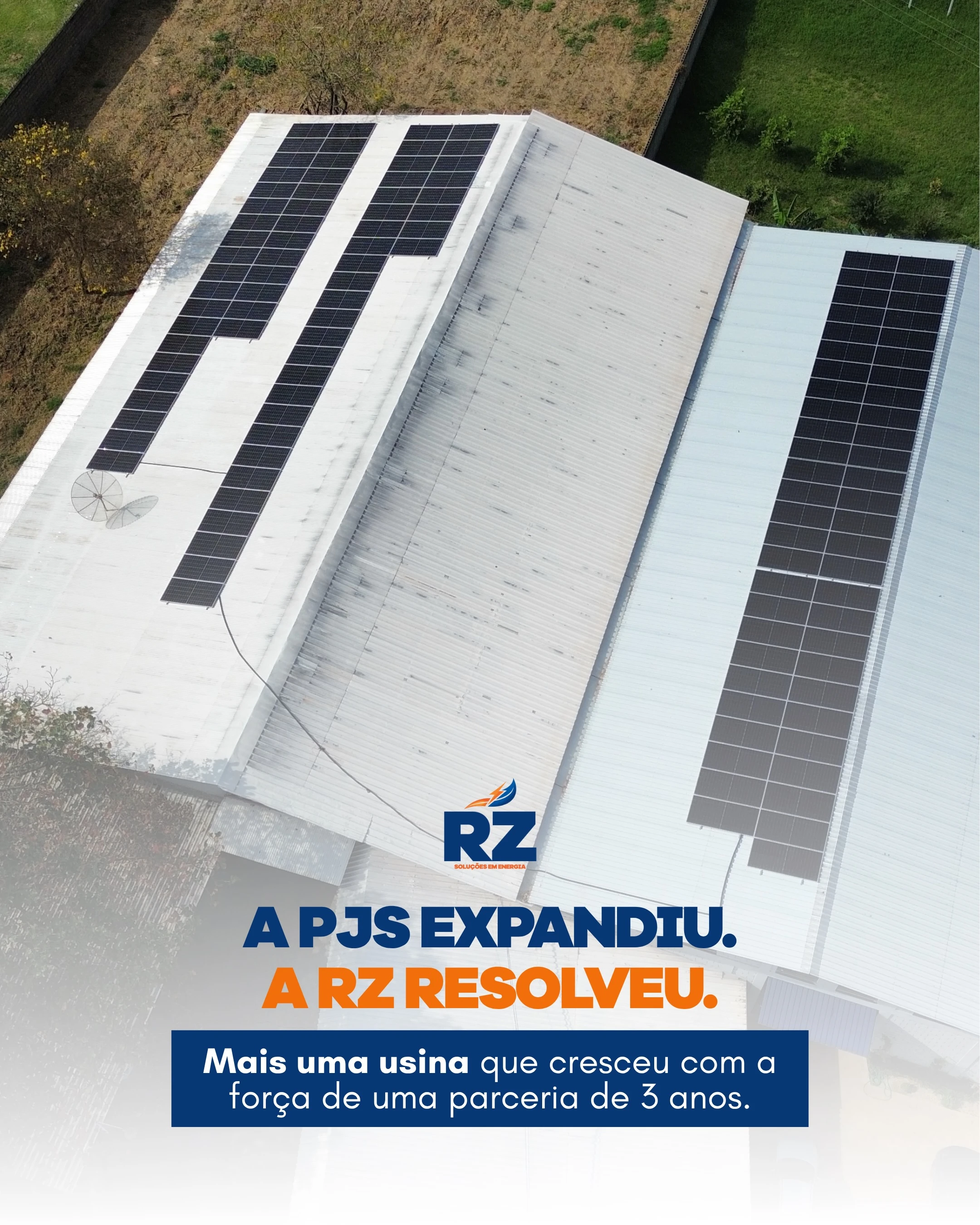 Instalação fotovoltaica publicada pela RZ